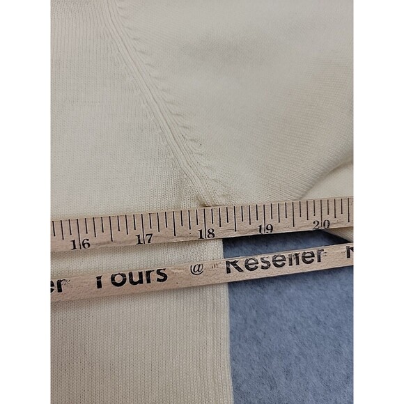 Vintage Talbots Pullover Sweater Womens Petite M Cream Beige Knit Wool Soft EUC - Picture 8 of 12
